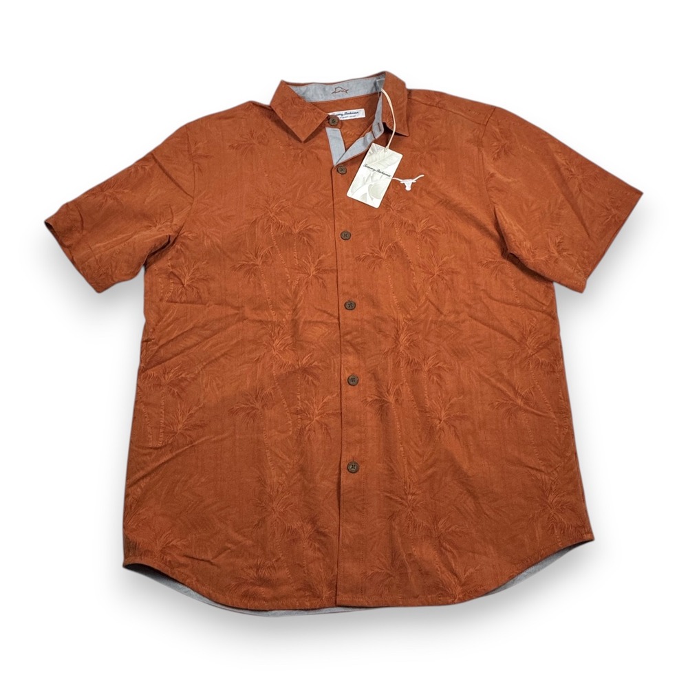 NWT Tommy Bahama Coconut Point Palm Vista Jacquard Shirt Mens Del Fuego Large